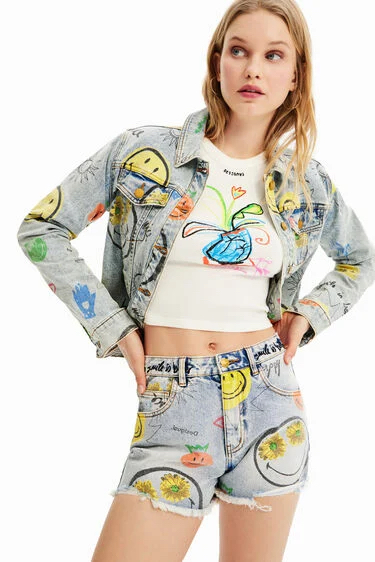 Desigual Smiley Farmer Rövidnadrág - Image 3