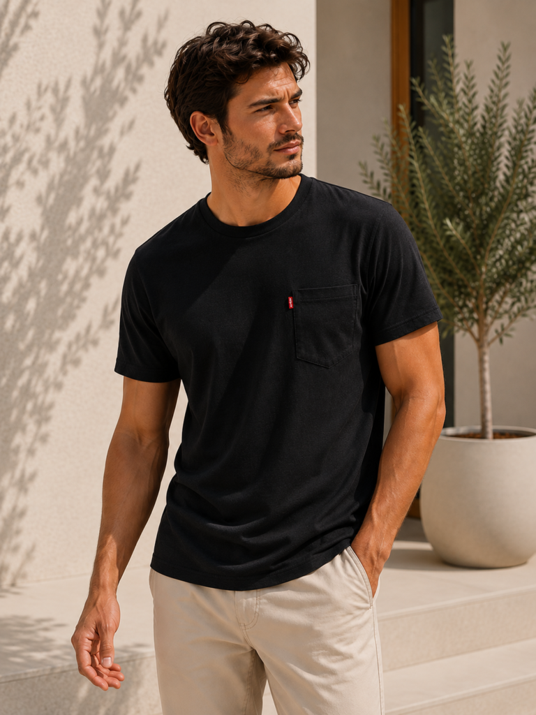 Levi's Pocket Fekete Férfi Póló