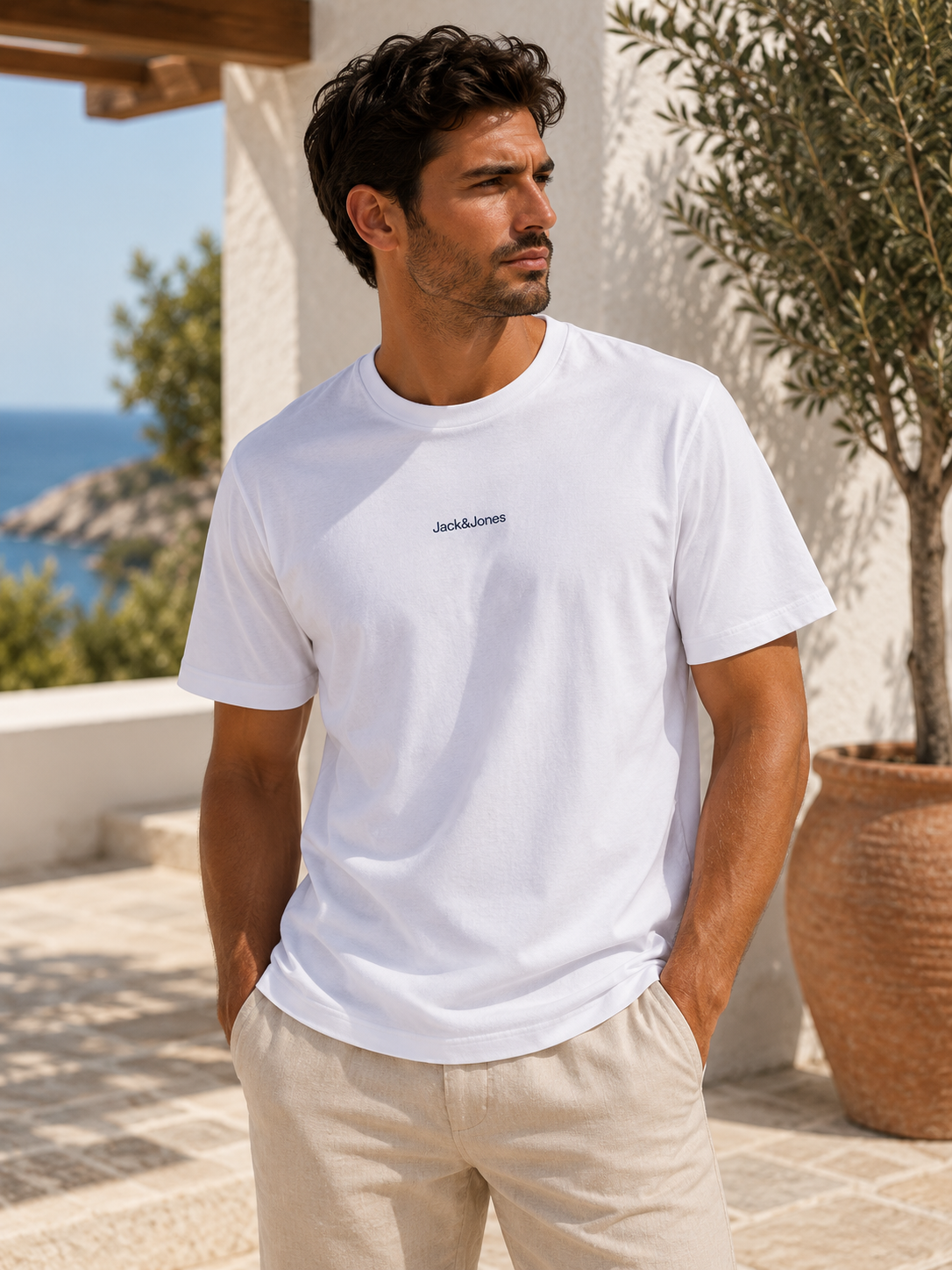 Jack&Jones JJmine Fehér Férfi Póló
