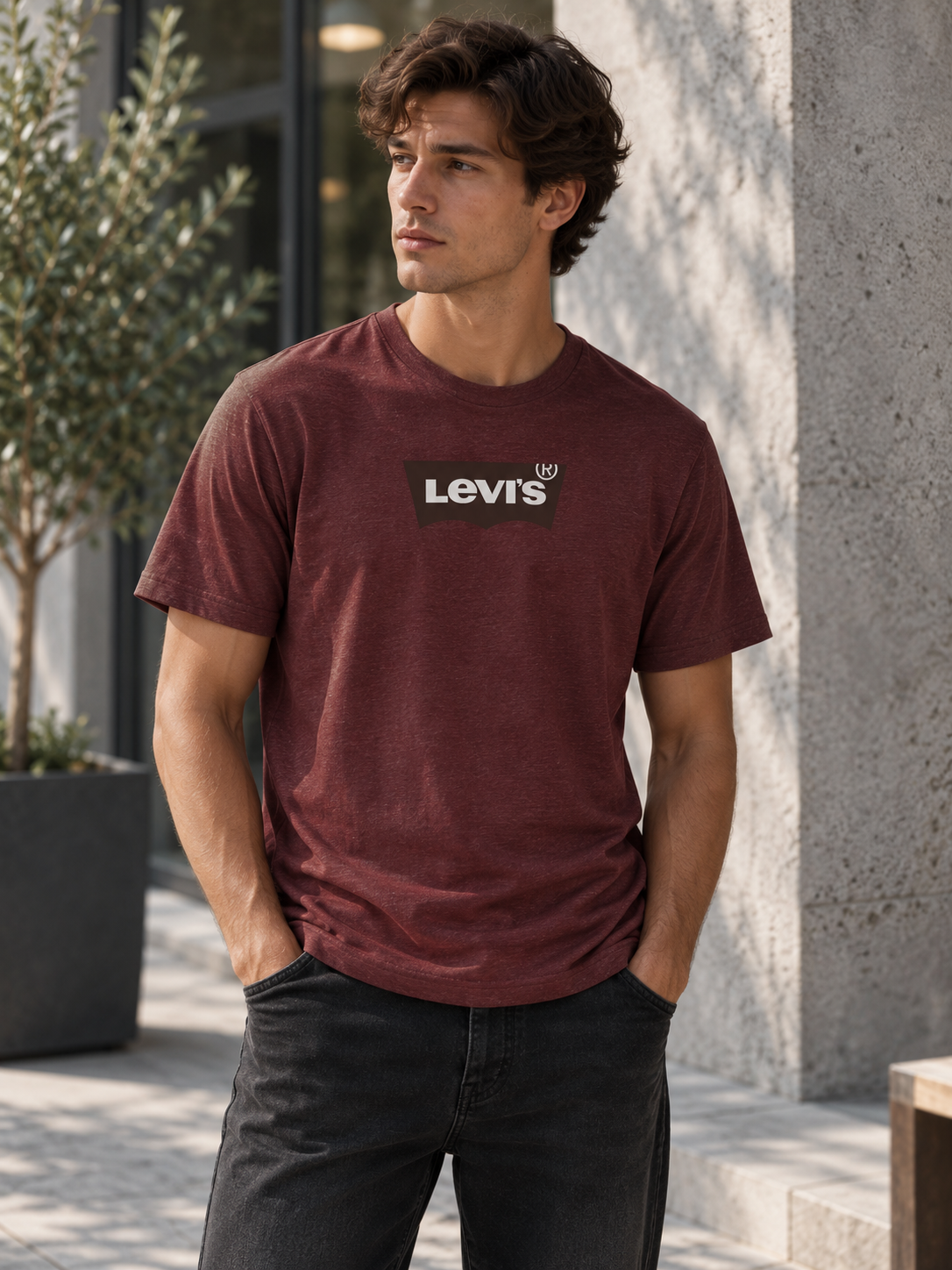 Levi's Classic Bordó Férfi Póló