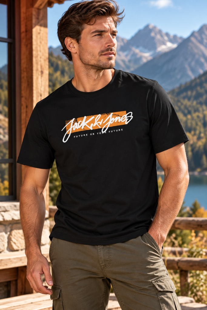 Jack&Jones Tiley Fekete Férfi Póló